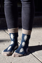 Load image into Gallery viewer, Holiday Special | Wool Socks | Pine Tree (Navy Blue)

