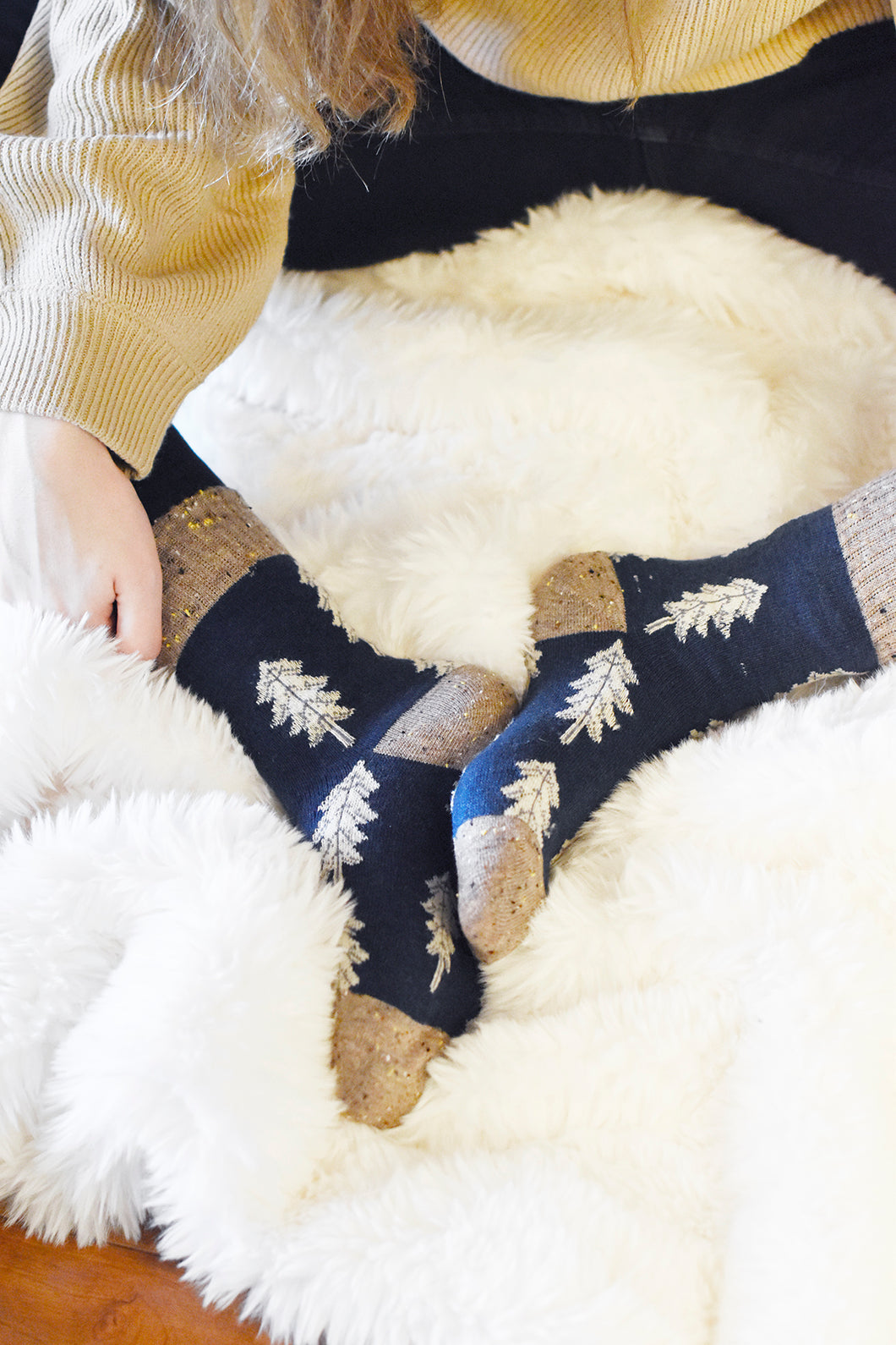 Holiday Special | Wool Socks | Pine Tree (Navy Blue)