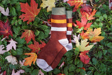 Load image into Gallery viewer, wool socks stripes red|Athletic Funky Socks|boutique local NOVMTL
