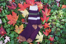 Load image into Gallery viewer, wool socks stripes purple|Athletic Funky Socks|boutique local NOVMTL

