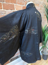 Load image into Gallery viewer, New Arrival ! Vintage Haori/Kimono Black Floral 1950s
