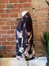 Load image into Gallery viewer, Black Cranes Kimono Shirt | Anime Kimono
