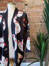 Load image into Gallery viewer, Black Kitsune Kimono Shirt | Anime Kimono
