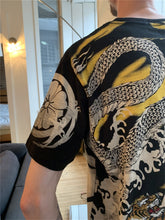 Charger l&#39;image dans la galerie, T-shirt brodé  le dragon et le tigre (noir)
