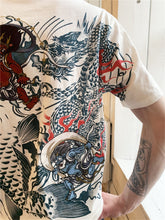 Load image into Gallery viewer, Raijin and Fujin embroidery T-Shirt (White)
