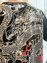Charger l&#39;image dans la galerie, T-shirt brodé le dragon et le tigre (noir)
