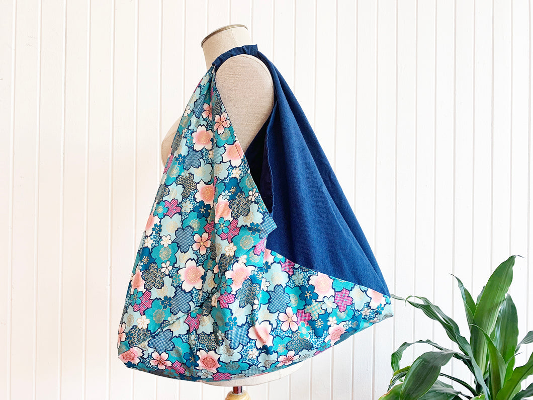 *Handmade* Origami bag | Market bag | Sakura (Teal)