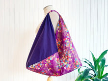 Load image into Gallery viewer, *Handmade* Origami bag | Market bag | Asanoha x Chrysanthemum (Purple)
