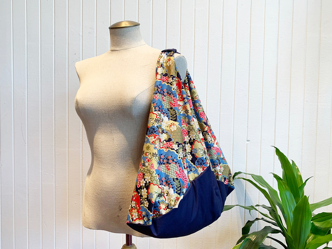 *Handmade* Origami bag | Market bag | Chrysanthemum (Blue)