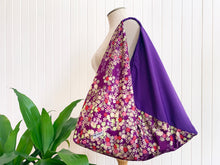 Load image into Gallery viewer, *Handmade* Origami bag | Market bag | Purple floral
