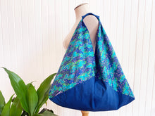 Load image into Gallery viewer, *Handmade* Origami bag | Market bag | Turquoise Floral
