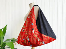 Load image into Gallery viewer, *Handmade* Origami bag | Market bag | Maneki-neko (Red)
