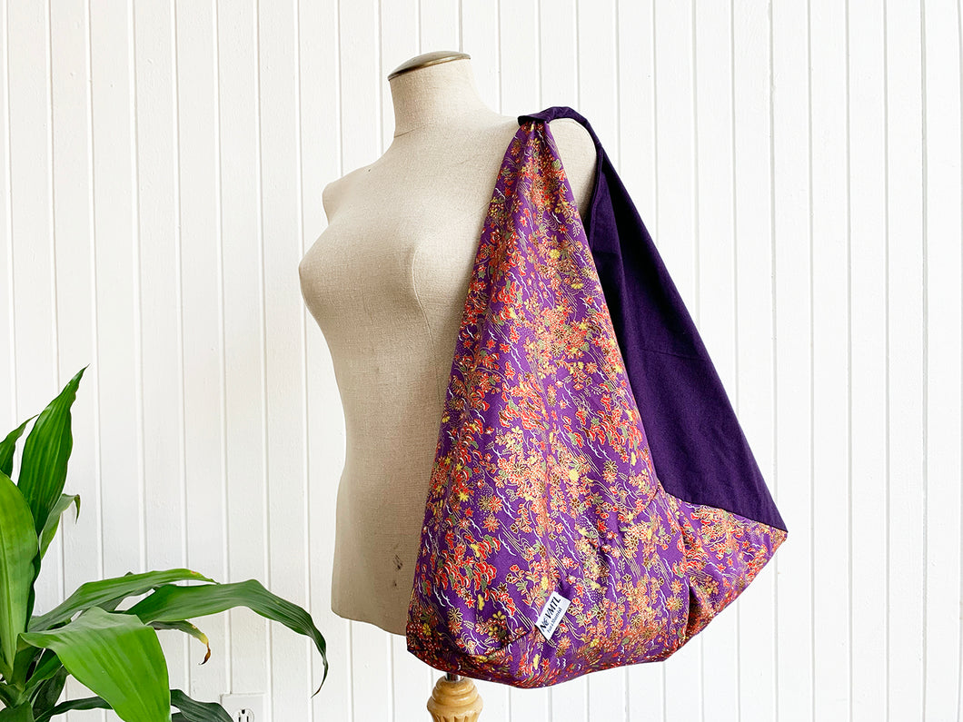 *Handmade* Origami bag | Market bag | Purple Floral