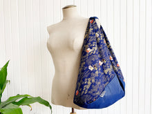 Load image into Gallery viewer, *Handmade* Origami bag | Market bag | Maneki-neko (Navy Blue)
