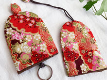 Load image into Gallery viewer, Handmade Key pouch - Key holder | Red Floral
