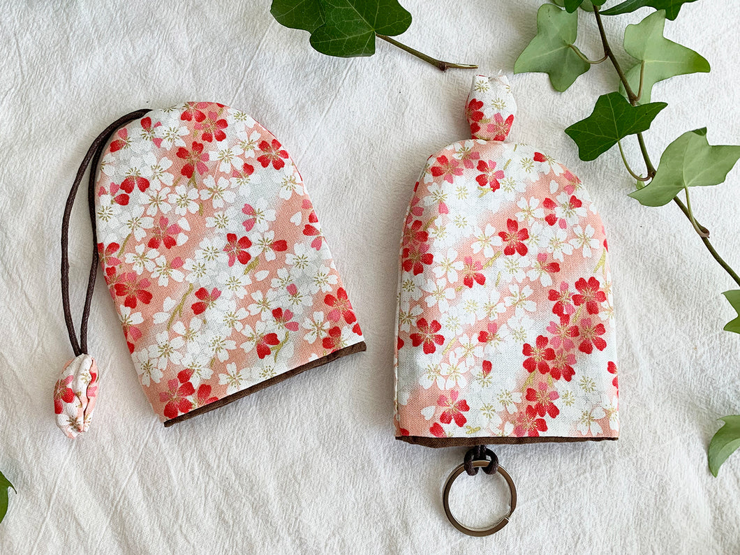 Handmade Key pouch - Key holder | Beige Floral