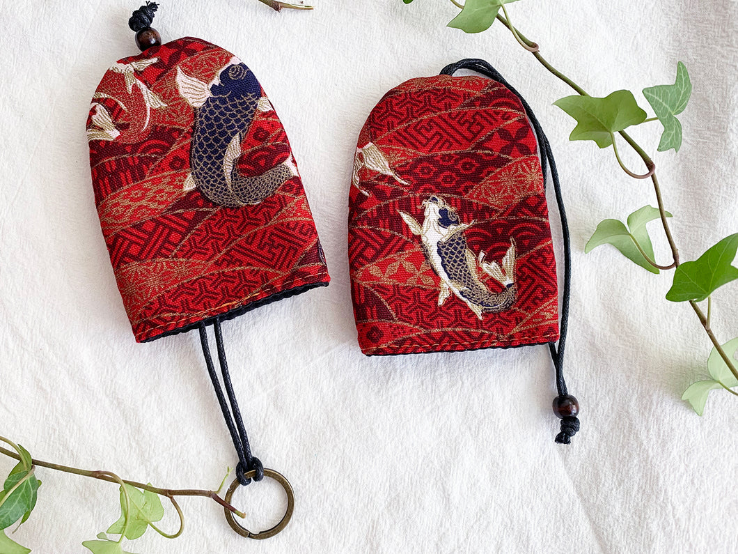 Handmade Key pouch - Key holder | Koi Fish Red
