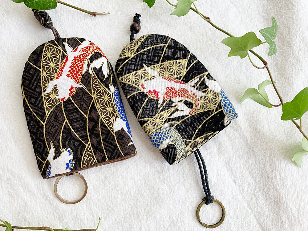 Handmade Key pouch - Key holder | Koi Fish Black