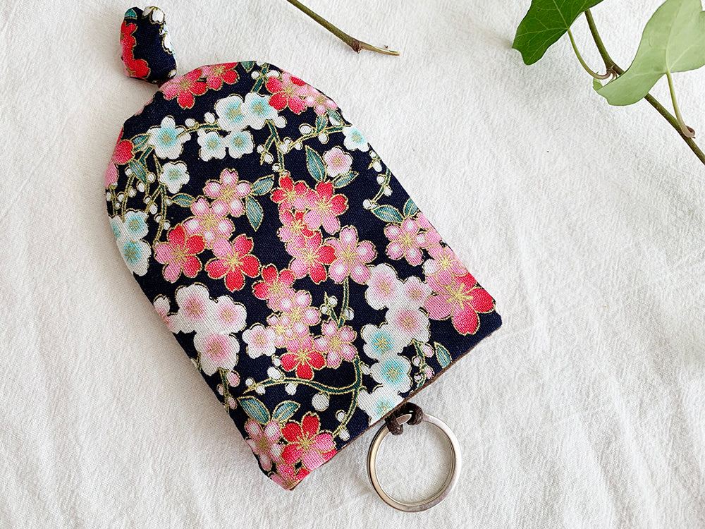 Handmade Key pouch - Key holder | Red Floral