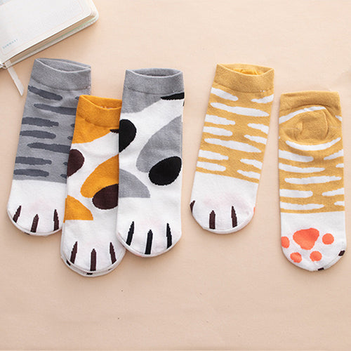 cat paws ankle socks cotton socks kawaii cute