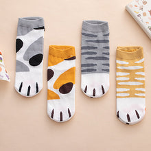 Load image into Gallery viewer, cat paws ankle socks cotton socks
