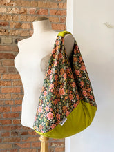 Load image into Gallery viewer, *Handmade* Origami bag | Market bag | Floral (Mustard)
