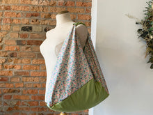Load image into Gallery viewer, *Handmade* Origami bag | Market bag | Floral (Apple Green)
