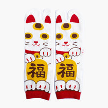 Load image into Gallery viewer, cat socks tabi socks lucky cat
