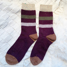 Load image into Gallery viewer, Best Seller  | Wool Socks | Purple Stripes
