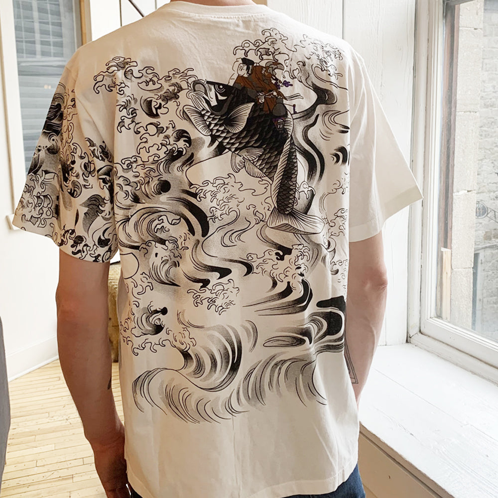 T-shirt imprimé Poisson koi (blanc)