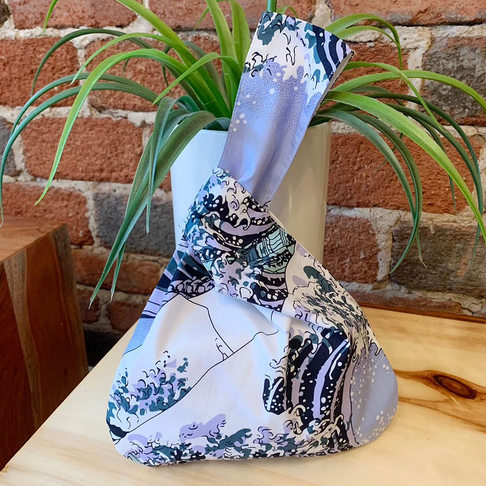 Handmade Japanese Knot bag - Wave *Size S*