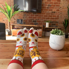 Load image into Gallery viewer, Japanese Tabi Ankle Socks | Lucky Cat

