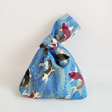 Load image into Gallery viewer, Handmade Japanese Knot bag - Koi Blue *Size S*

