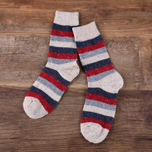 Load image into Gallery viewer, Cozy and Warm | Wool Socks | Beige Stripes
