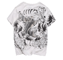Load image into Gallery viewer, Koi Fish embroidery T-Shirt (White)

