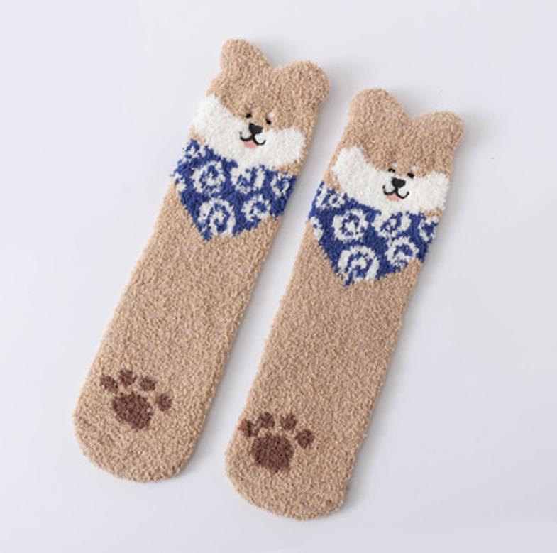 shiba socks kawaii dog cute room socks cozy at home