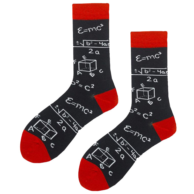 Crew Socks | Funky Socks - Math (Black)