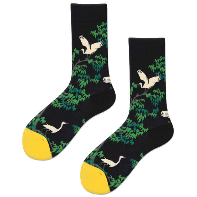 Crew Socks | Funky Socks - Japanese Crane