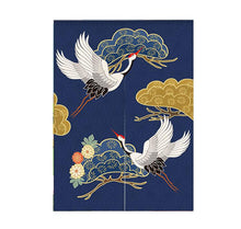 Load image into Gallery viewer, Noren | Curtain | Wall Hanging | Cranes Blue - novmtl
