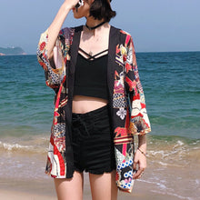 Load image into Gallery viewer, Koi Fish and Fan Kimono Shirt | Anime Kimono
