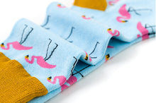 Load image into Gallery viewer, flamingo socks summer vibe cotton socks funky socks
