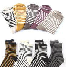 Load image into Gallery viewer, Crew Socks | Yellow Stripes | Cotton
