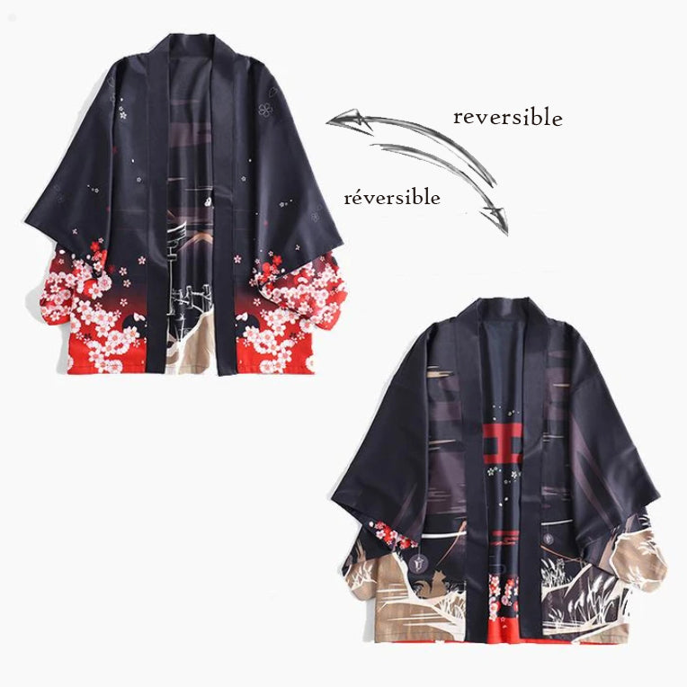 Reversible Haori | Fushimi Inari Shine | Kimono Cardigan