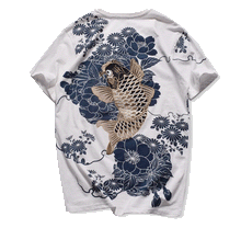 Charger l&#39;image dans la galerie, Koi Fish embroidery T-Shirt (White)
