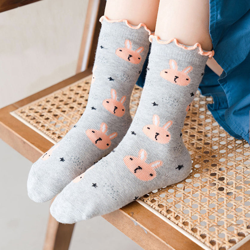 3 Pack Kids' Socks | Cotton | Flamingo+Cat+Rabbit