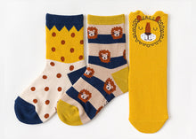 Charger l&#39;image dans la galerie, 3 Pack Kids&#39; Socks | Cotton | Lion|Boutique novmtl
