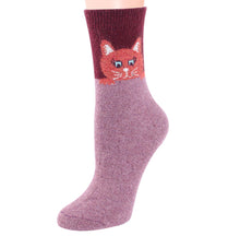 Load image into Gallery viewer, Cozy and Warm | Wool Socks | Pink Cat
