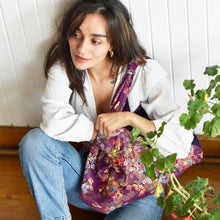 Load image into Gallery viewer, *Handmade* Origami bag | Market bag | Asanoha x Chrysanthemum (Purple)
