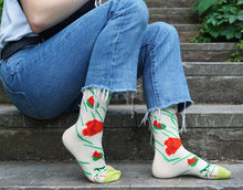 Load image into Gallery viewer, floral cotton socks funky socks colorful socks
