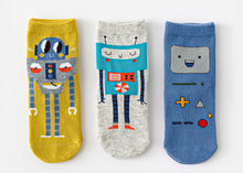 Charger l&#39;image dans la galerie, 3 Pack Kids&#39; Socks | Cotton | Robot|Boutique novmtl
